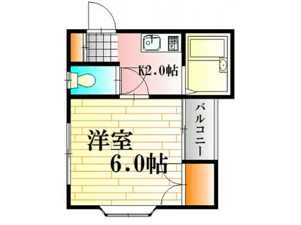 広島高速交通アストラムライン 祇園新橋北駅 徒歩8分 2階建 築31年(1K/1階)の間取り写真