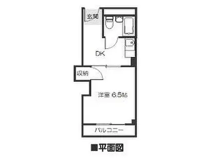 山崎第8マンション(1DK/2階)の間取り写真