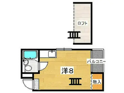 山本ハイツ(ワンルーム/2階)の間取り写真
