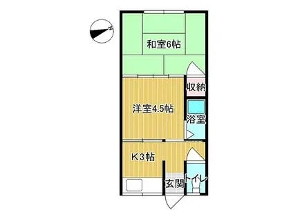 青葉荘アパート(2K/1階)の間取り写真