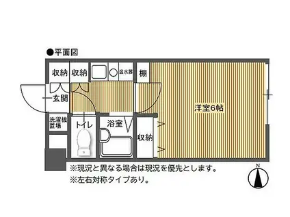 リッチハーベスト 南棟(1K/1階)の間取り写真