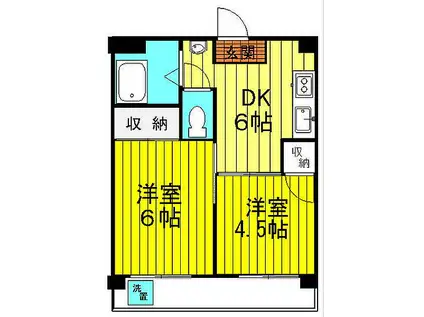 橋本ビル(2DK/5階)の間取り写真