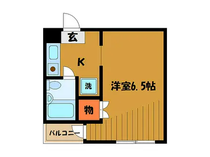 JR中央線 西国分寺駅 徒歩8分 3階建 築34年(1K/1階)の間取り写真