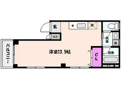 阪神本線 青木駅 徒歩2分 4階建 築22年(ワンルーム/3階)の間取り写真