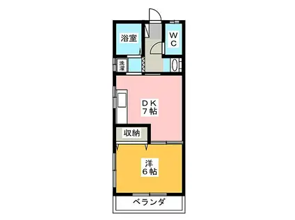 メゾンイソヤマ(1DK/1階)の間取り写真