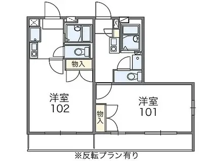 レオパレス天神(1K/3階)の間取り写真