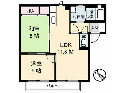 シャーメゾンカメリアA(2LDK/2階)の間取り写真