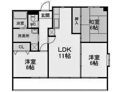 コンプリーションV(3LDK/3階)の間取り写真