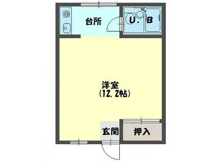 平賀マンション(ワンルーム/2階)の間取り写真