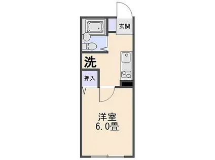 本君塚ハイツ(1K/1階)の間取り写真