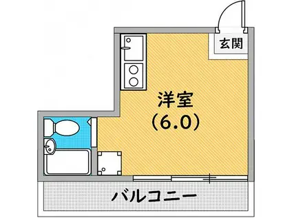 平野エスペランス(ワンルーム/5階)の間取り写真