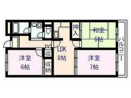 パナグレープ(3LDK/4階)の間取り写真