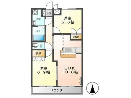ALTAIR(2LDK/2階)の間取り写真