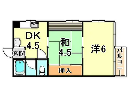 田中ビル(2DK/3階)の間取り写真