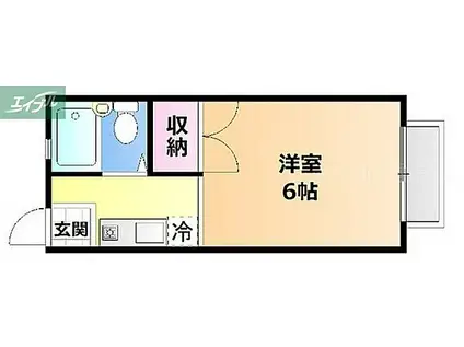 CLEO・旭川(1K/2階)の間取り写真