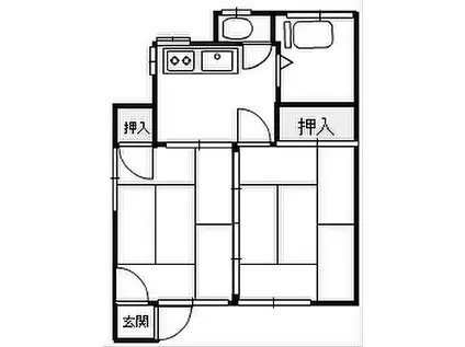 小沢アパート(2K/2階)の間取り写真