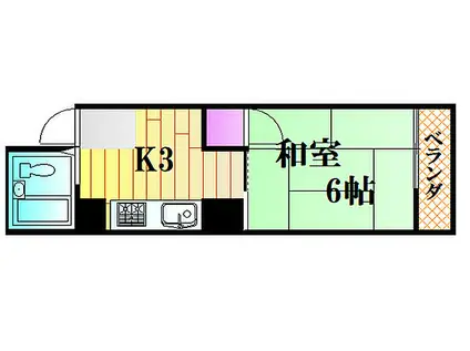 舟入ローレルII(1K/5階)の間取り写真