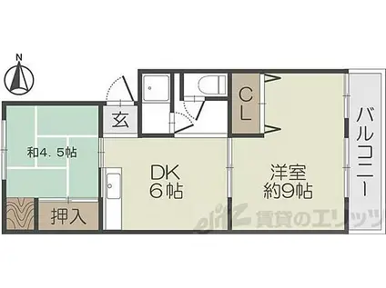 マンション和光(2DK/4階)の間取り写真