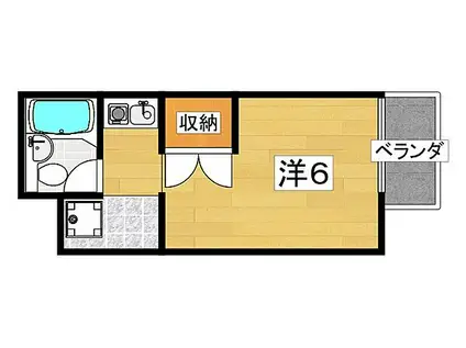 シティライフ長田(1K/2階)の間取り写真