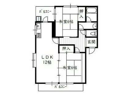 プロスパリティ(2LDK/2階)の間取り写真