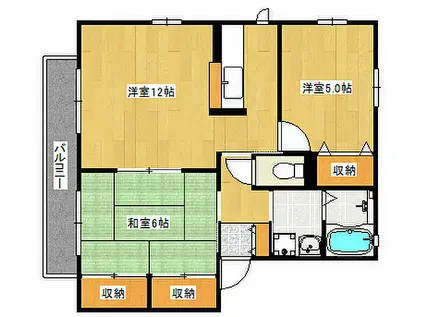 ビレッジU II番館(2LDK/2階)の間取り写真