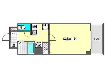 ミーネ新町弐番館(1K/5階)の間取り写真