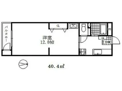 平野マンション(1DK/4階)の間取り写真