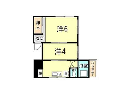 山陽電鉄本線 山陽須磨駅 徒歩9分 2階建 築59年(2K/2階)の間取り写真