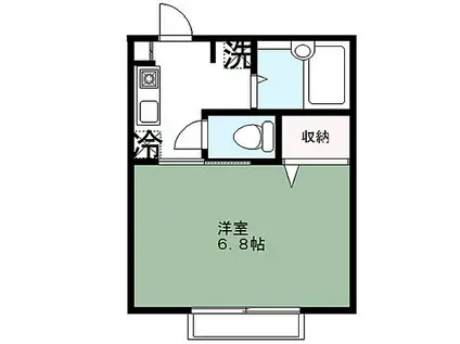 秩父鉄道 上熊谷駅 徒歩11分 2階建 築29年(1K/1階)の間取り写真