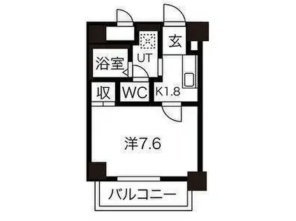 多賀城ロジュマンG棟(1K/4階)の間取り写真