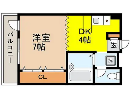 リッジヴィラ魚崎(1DK/5階)の間取り写真