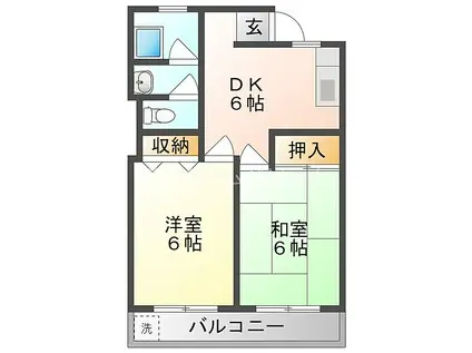 松吉マンション(2DK/2階)の間取り写真
