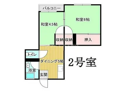 吉川マンション(2DK/3階)の間取り写真