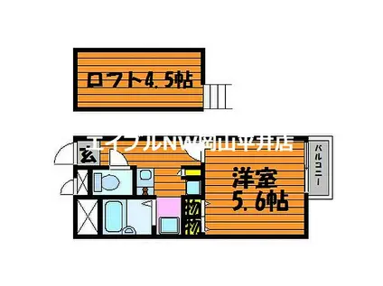 JR赤穂線 邑久駅 徒歩9分 2階建 築18年(1K/1階)の間取り写真