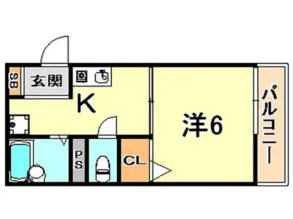 セフィラ大和(1K/2階)の間取り写真