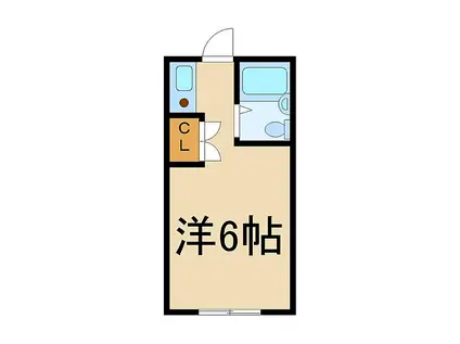 JR片町線(学研都市線) 住道駅 徒歩5分 2階建 築45年(ワンルーム/2階)の間取り写真