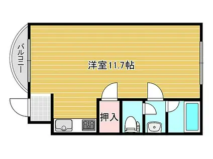 アパートメント オムニ(ワンルーム/1階)の間取り写真