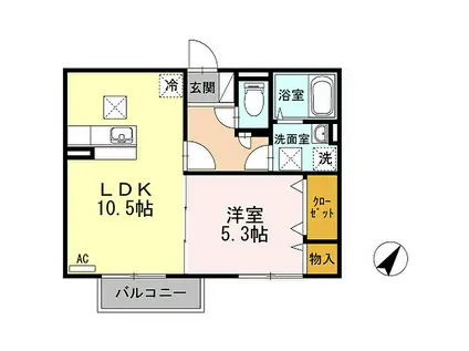 セピアコートNOZOMU(1LDK/1階)の間取り写真