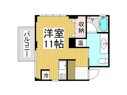 箕瀬レジデンス(ワンルーム/1階)の間取り写真