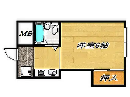 JR片町線(学研都市線) 野崎駅(大阪) 徒歩25分 2階建 築36年(ワンルーム/2階)の間取り写真