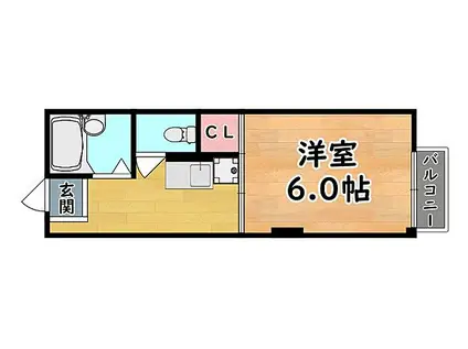 阪急神戸本線 王子公園駅 徒歩18分 2階建 築34年(1K/1階)の間取り写真