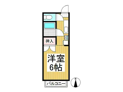 コーポコヤマ(1K/1階)の間取り写真