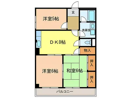 スコルピオ清和(3DK/4階)の間取り写真