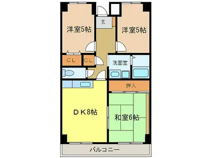 プレスト・コート 弐番館(3DK/10階)の間取り写真