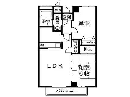 プレステージフジ 忠岡壱番館(2LDK/3階)の間取り写真