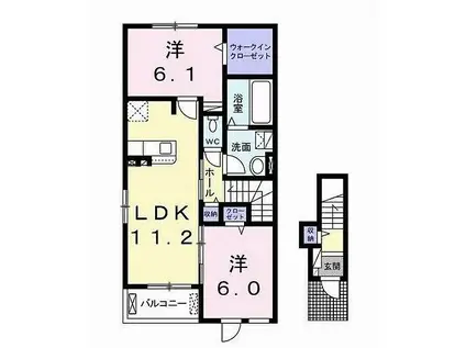 アメイジング(2LDK/2階)の間取り写真