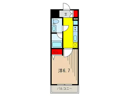 AZEST亀有II(1K/2階)の間取り写真