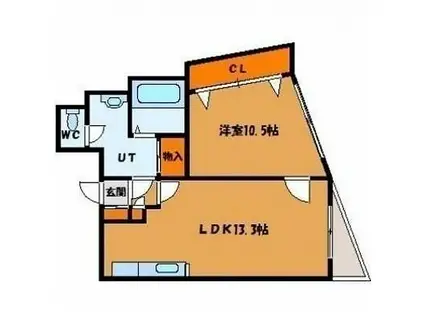 プレセランス・函館山(1LDK/4階)の間取り写真