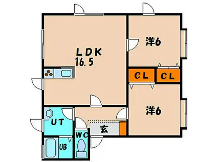 パールハウス(2LDK/3階)の間取り写真