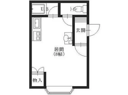 メゾンMII(ワンルーム/2階)の間取り写真